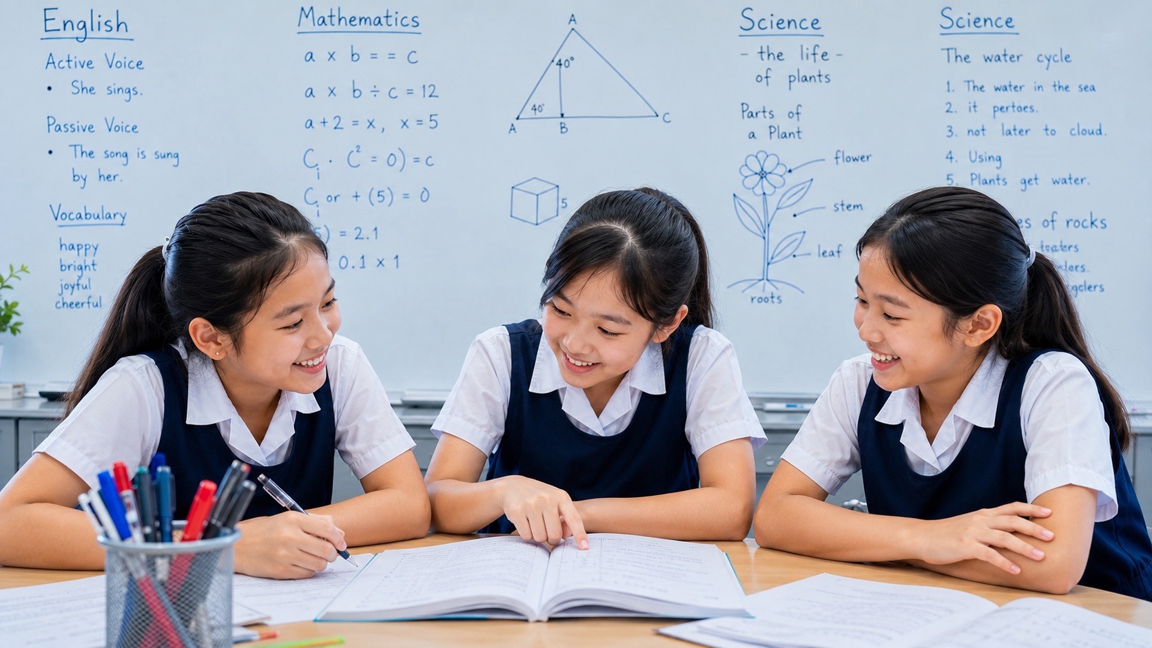 Primary 5 students learning English in a small-group eduKate classroom in Singapore