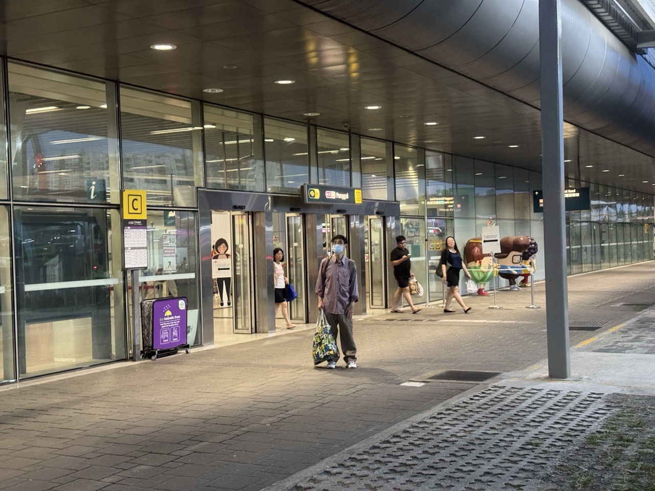 Exit from Punggol MRT station on the bus interchange side.
