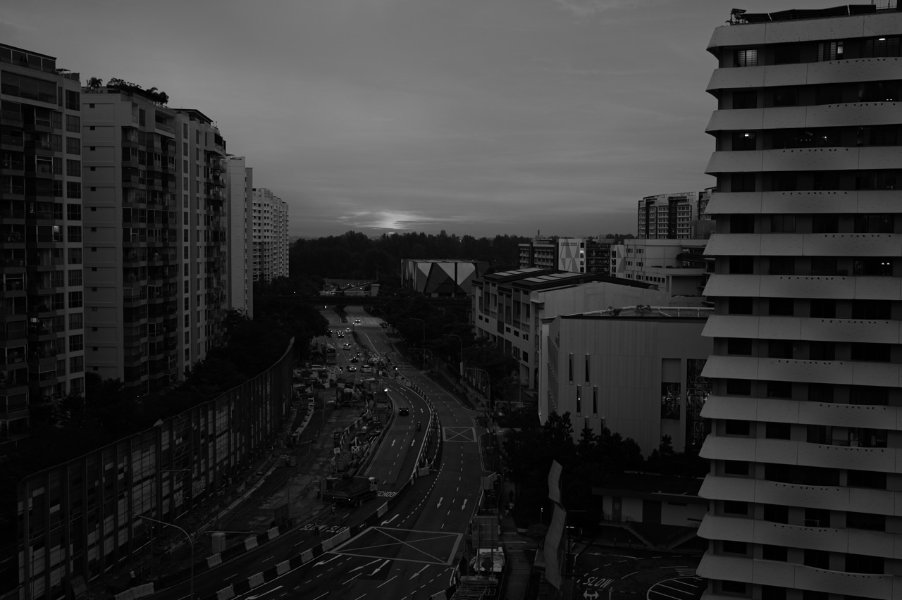 Sunset over HDB flats in Punggol