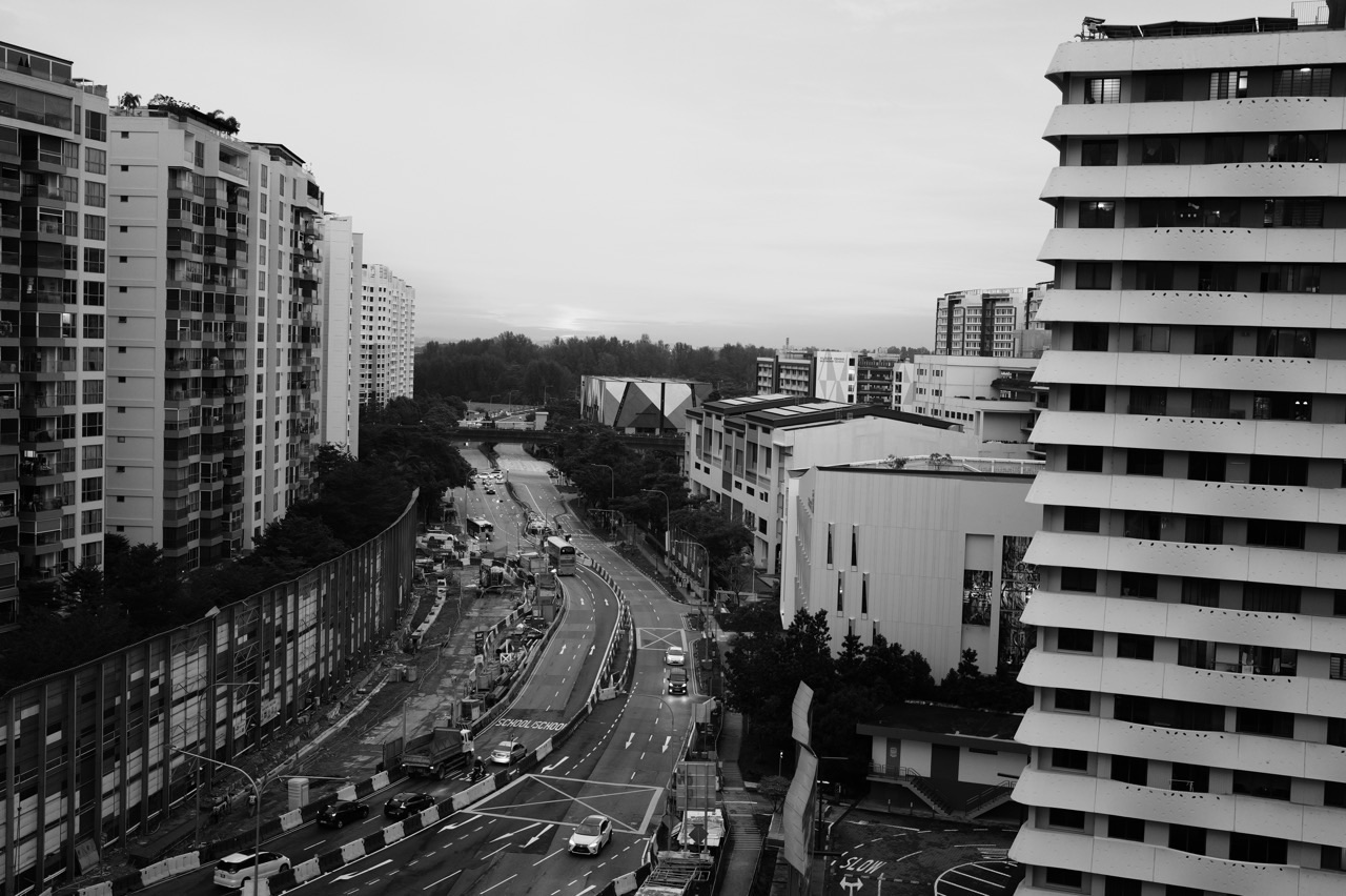 HDB flats, road and construction works in Punggol