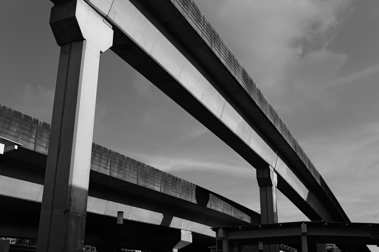 Punggol LRT tracks beside Punggol MRT station