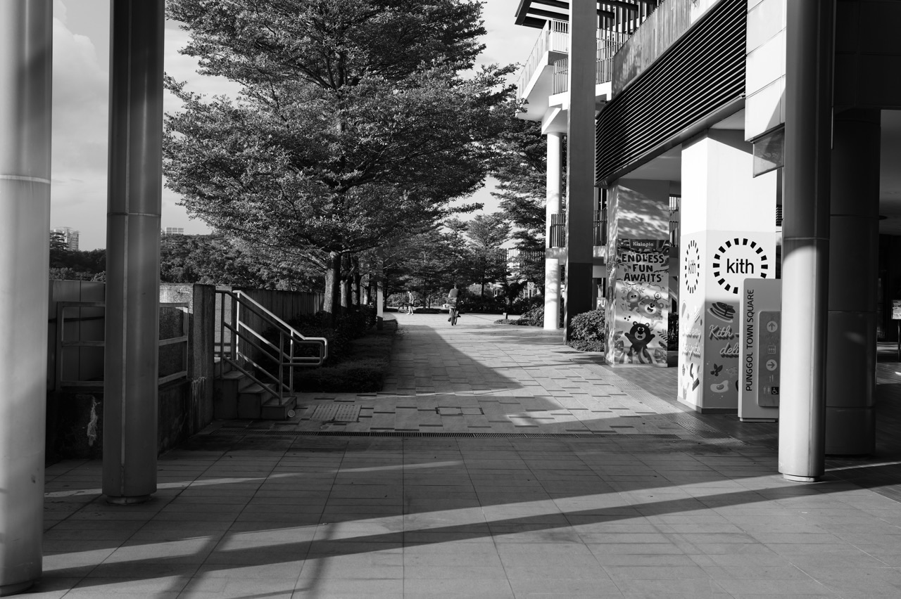 Outdoor shopfronts at the rear of Waterway Point