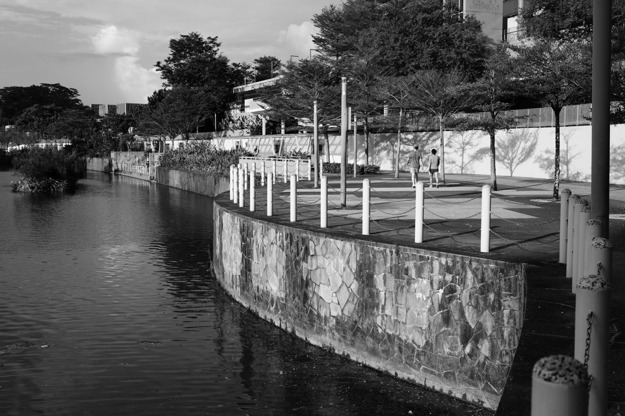 Walking and running path along the Punggol Waterway beside Waterway Point