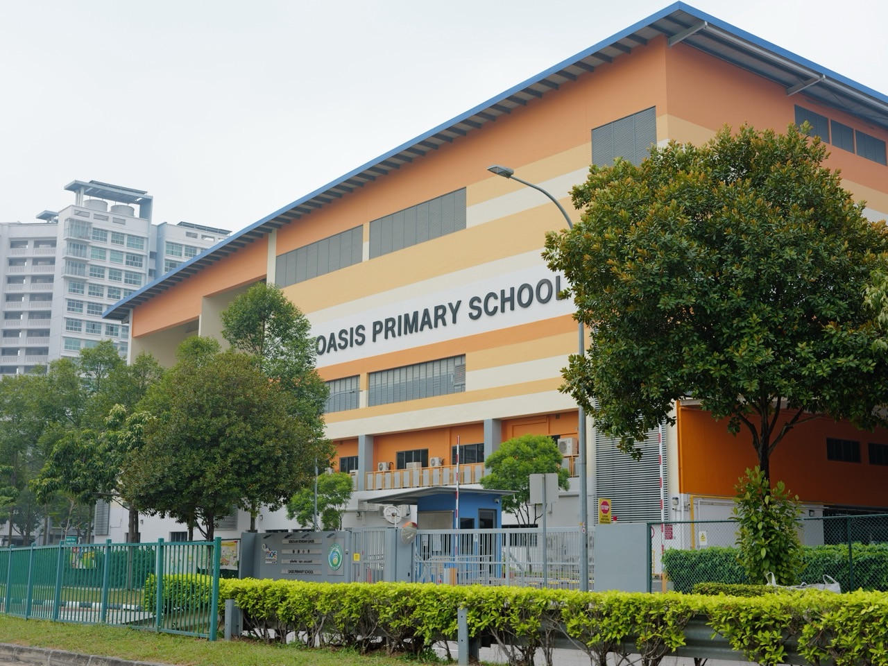 Exterior view of Oasis Primary School in Punggol, Singapore.