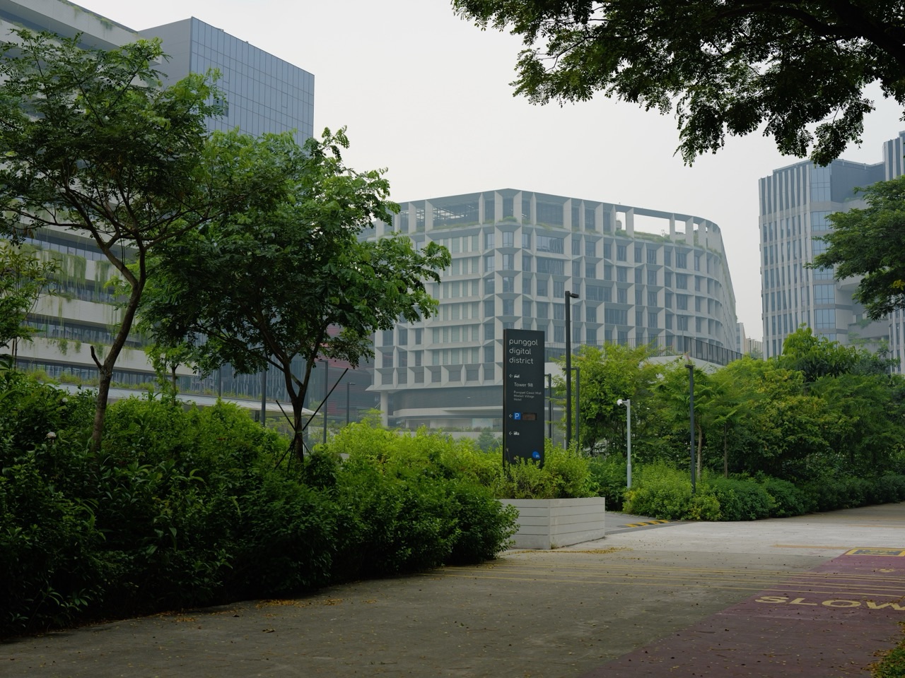 Exterior view of Punggol Digital District in Singapore.